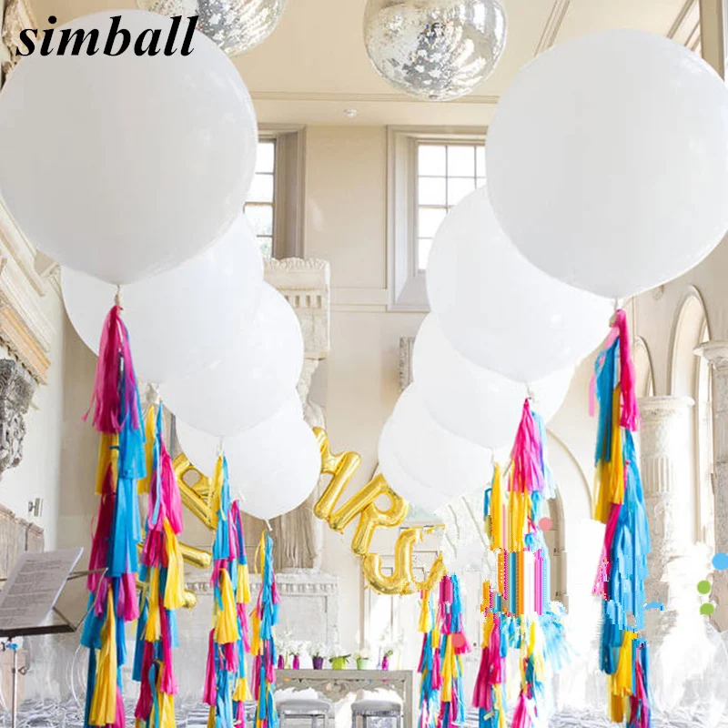 

White Wedding Decoration Balloons 36inch Large Giant Latex Helium Balloons Inflatable Happy Birthday Party Air Balloons Supplies