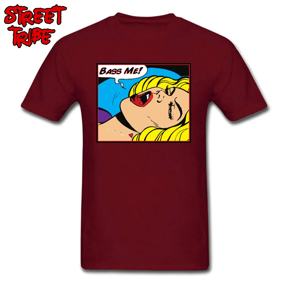 Cool Bass Me O-Neck T-shirts Fall Tops & Tees Short Sleeve for Men Oversized Pure Cotton Casual T Shirts Drop Shipping Bass Me maroon