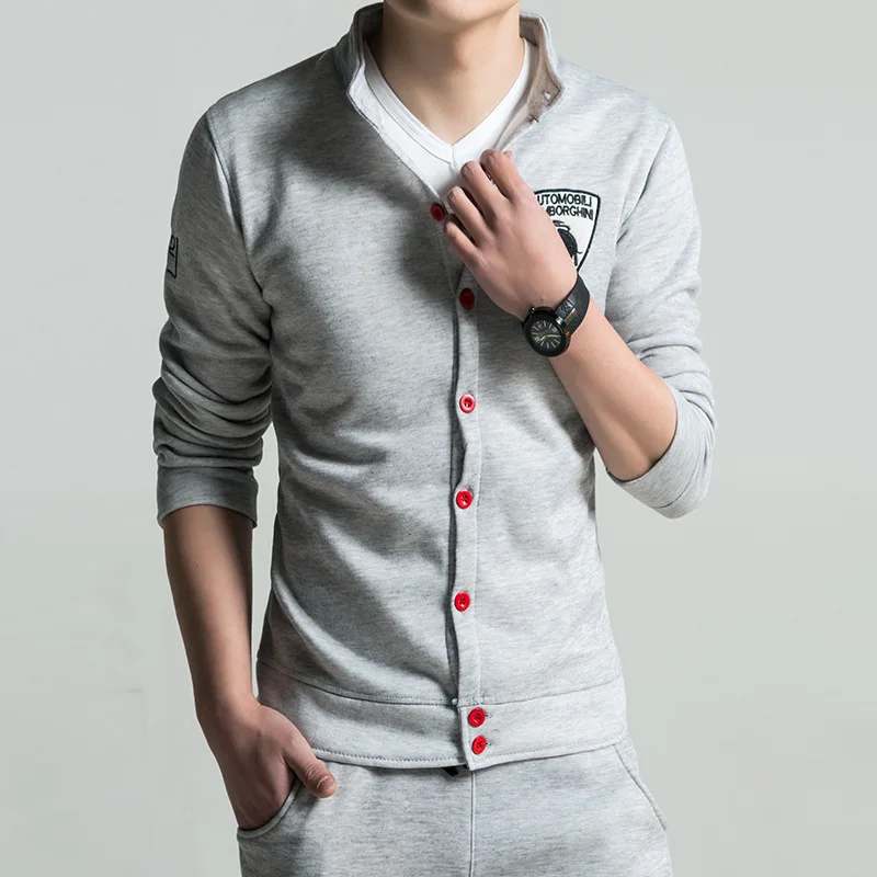 

Men's wear suit spring outdoor sports casual men's long sleeved suit cardigan sweater suit