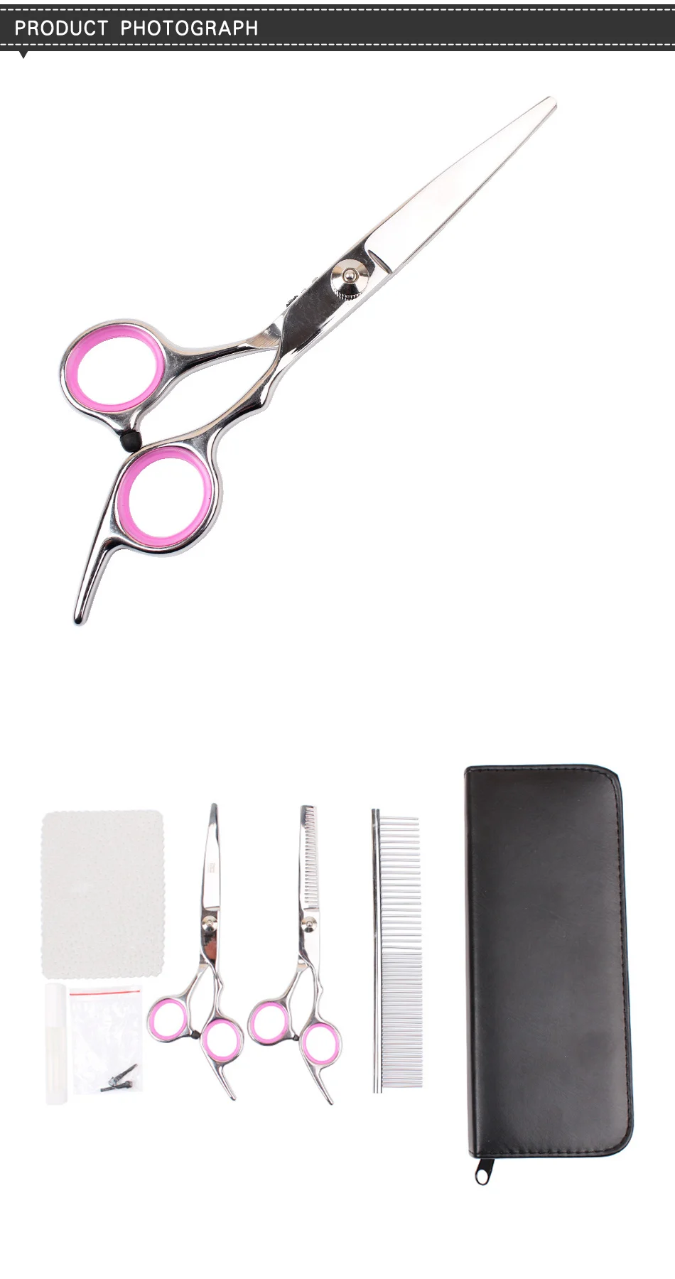 Hoopet 8pcsSet Pet Dog Hair Trimmer Remover Shedding Grooming Scissors Stainless Steel Pet Grooming Set Shears Kit for Dogs  (2)