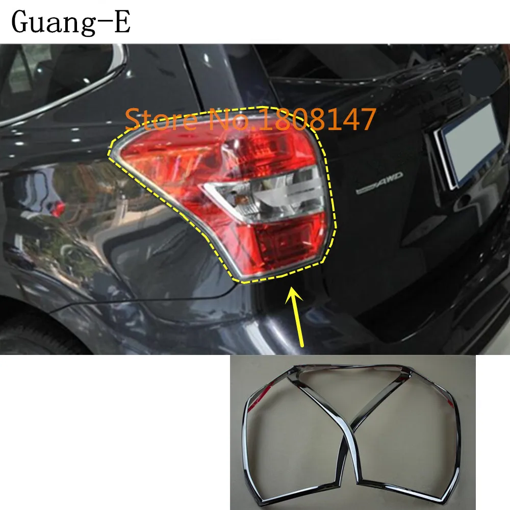 

car rear tail back Light lamp detector frame stick ABS Chrome cover trim parts 2pcs For subaru Forester 2013 2014 2015 2016 2017