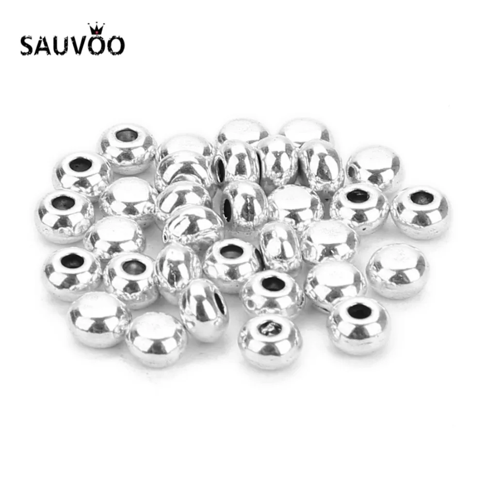 SAUVOO 200pcs/lot Antique Silver Color Bracelets Crimp End Caps Clasps Fit 2.5mm Round Leather Cord Diy Jewelry Making Findings | Украшения