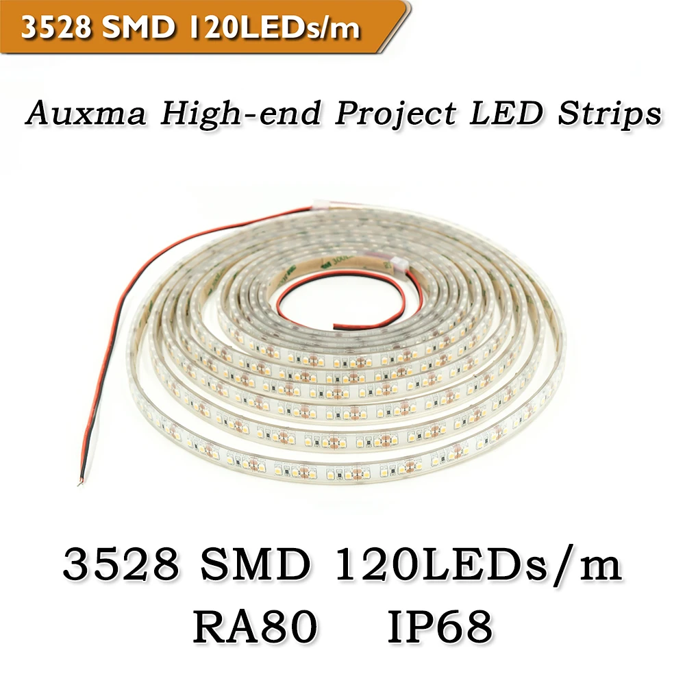 

3528 RA80 CRI80 120LEDs/m IP68 DC12V/24V 600LEDs/Reel,5meter/Reel Silicone Outdoor Waterproof LED Flexible Strip for bath Garden