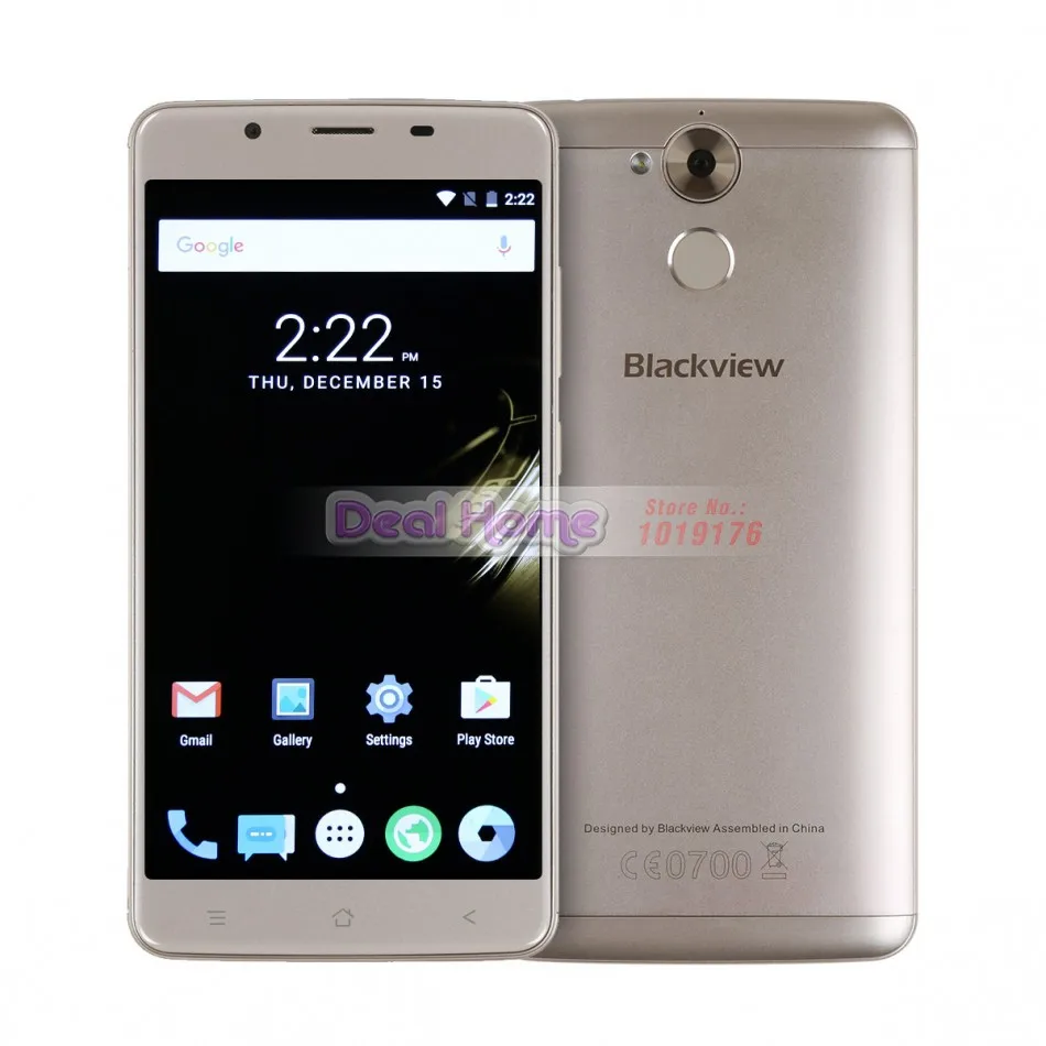 Подарочная упаковка Blackview P2 4G+ 64G 6000mAh 9V2A Быстрая зарядка 5,5 ''MTK6750T Восьмиядерный отпечаток пальца ID 13.0MP полностью металлический мобильный телефон