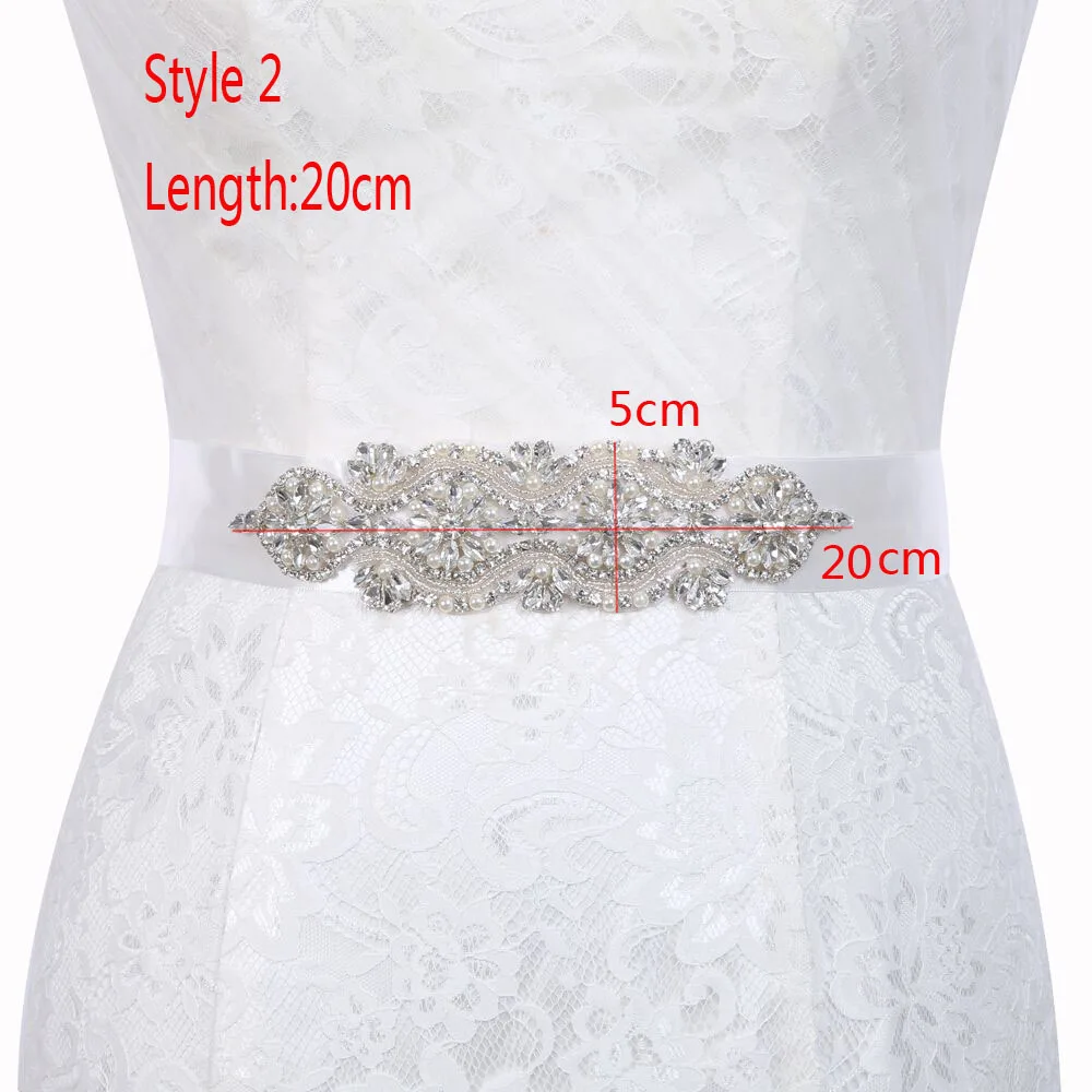 Inofinn белый кристалл Свадебные ремни атласные свадебное платье ремень свадебные аксессуары свадебные ленты створки пояса T15
