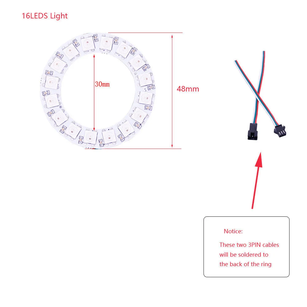 Прибор приемно-WS2812B пикселей Кольцо RGB светодиодный светильник 8/16/24/35/45/128 светодиодный s Белый PCB 5050 Мечта Цвет WS2812 ic встроенным DC5V светодиодный полосы