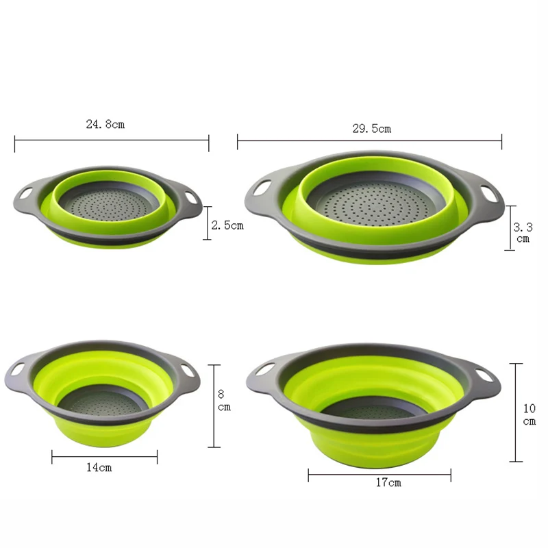Folding Washing Drain Basket Eco-Friendly Food Fruit Vegetable Washing Basket Outdoor Camping Kitchen Accessories 5 Colors