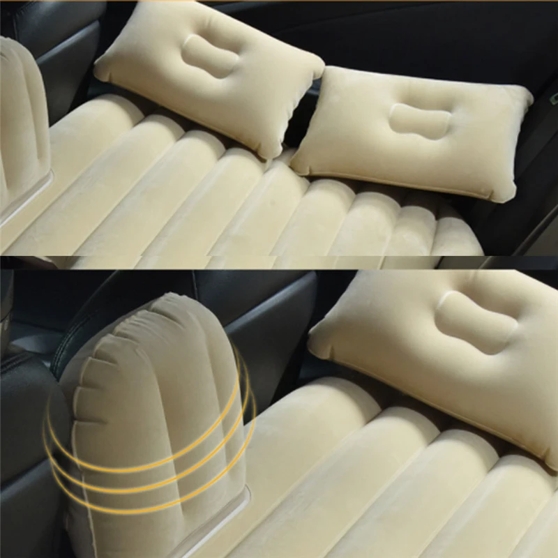 Ergonómico cama de aire de coche colchón inflable para coches cojín Camping SUV se aire sofá con 2 almohadas de aire + 12 V bomba de aire
