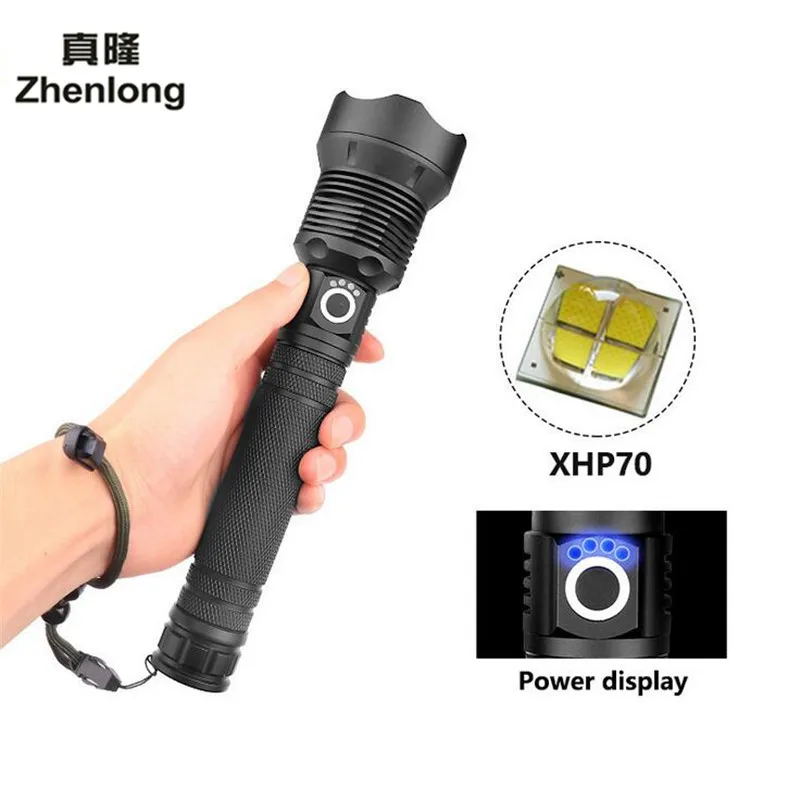 

XHP70 40W 50000LM Led Flashlight Lampe Torche USB Rechargeable Flashlight Zoomable Linterna Tactical Defense Flashligh Camping