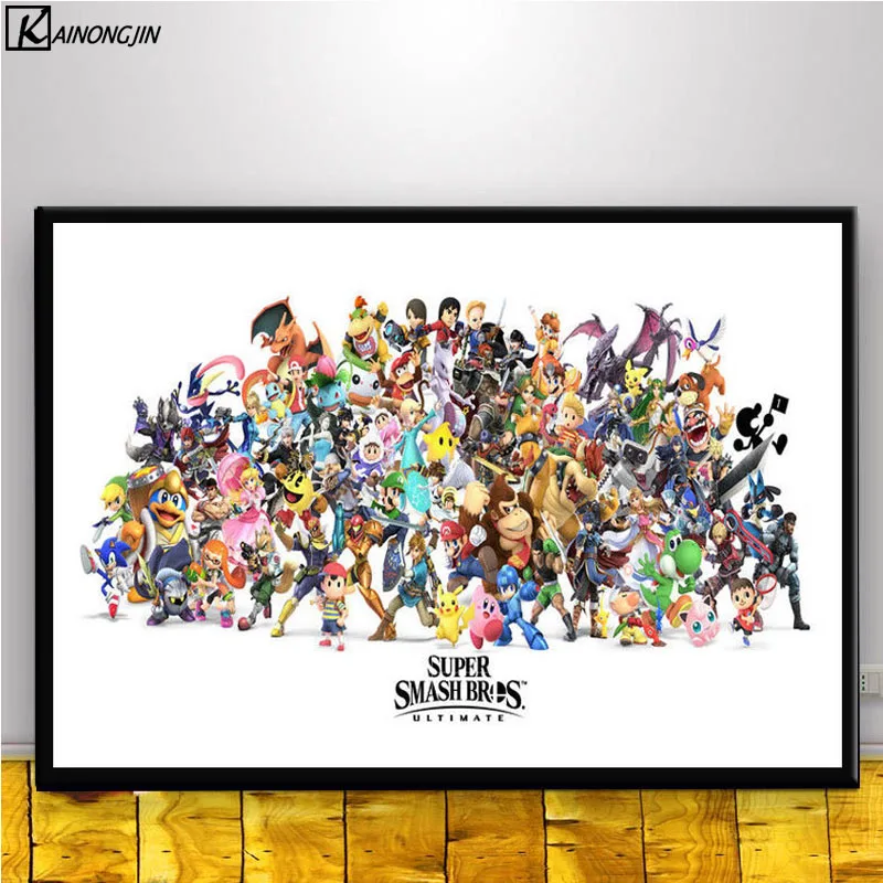 Книги по искусству плакат Super Smash Bros Ultimate аниме плакаты и принты холст настенная живопись картина номер украшения дома - Цвет: 012