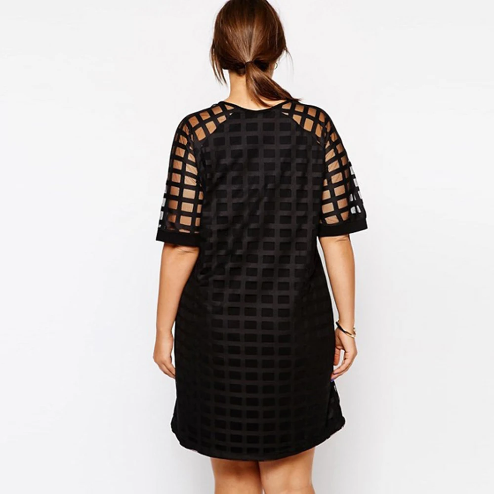 Kissmilk Plus Size Fashion Women Clothing Casual Solid Plaids OL Style Perspective Patchwork Big Size Dress 5XL 6XL vestidos Kissmilk Plus Size Fashion Women Clothing Casual Solid Plaids OL Style Perspective Patchwork Big Size Dress 5XL 6XL vestidos