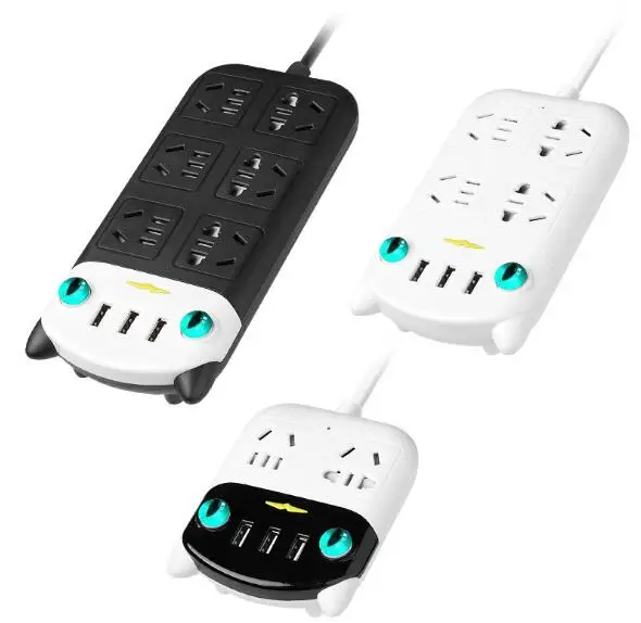 Мультяшный Кот USB электрическая розетка многоцелевой патч панель полоса