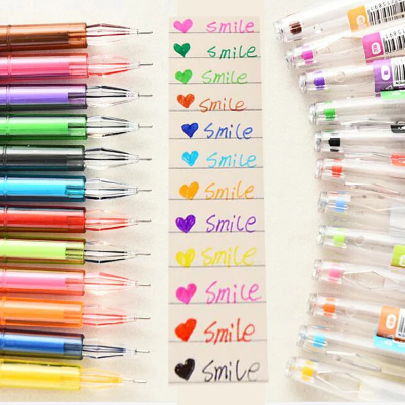 

12 PCS Crystal Ballpoint Pens Kits Fineliner Diamond Gel Pen Luxury Beautiful Cool Pen Multi Colors Boligrafo Drafting Supplies