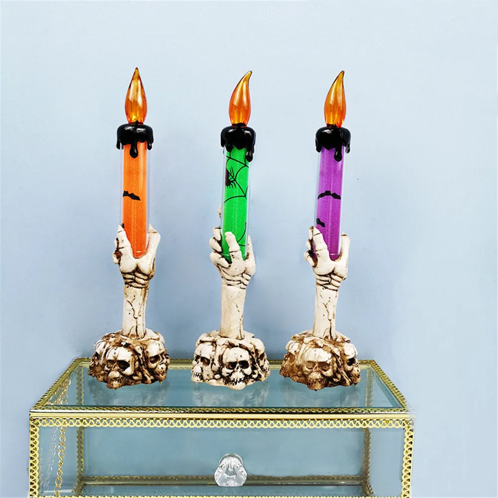 

Halloween LED Candle Light Ghost Hand Electronic Lighting Bar KTV Arrangement Prop Skull Candle Party Decoration Led Lamp