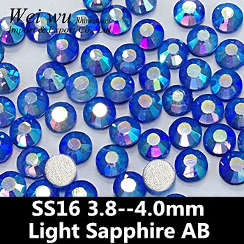 

Glitters Attractive High Quality SS16 Light Sapphire AB 1440pcs Loose Nail Art Design Non Hotfix Rhinestones