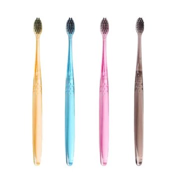 

Ultra - fine brush bamboo charcoal toothbrush crystal clear soft hair small head adult Teethbrush tongue scraper mouth clean