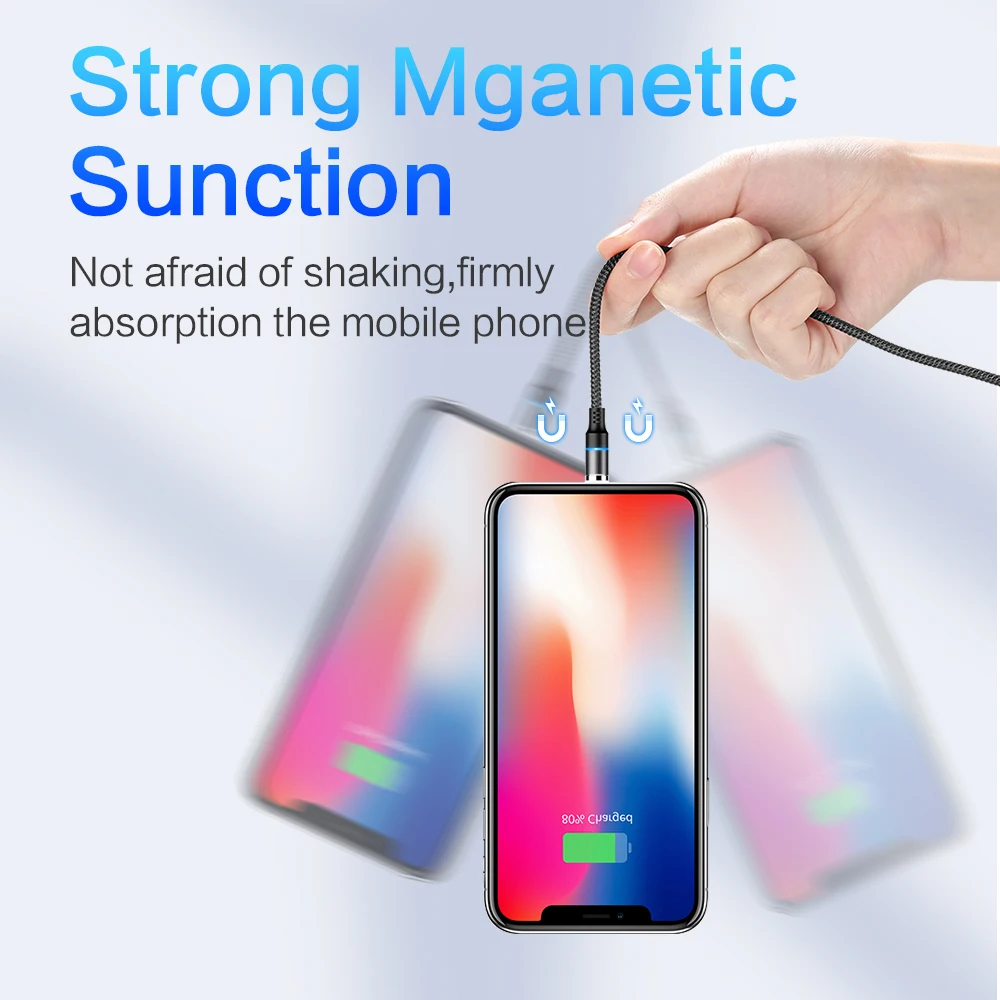 FLOVEME 3A Magnetische Kabel Ladegerät Micro USB Typ C Beleuchtung Kabel Für iPhone X XR Redmi K20