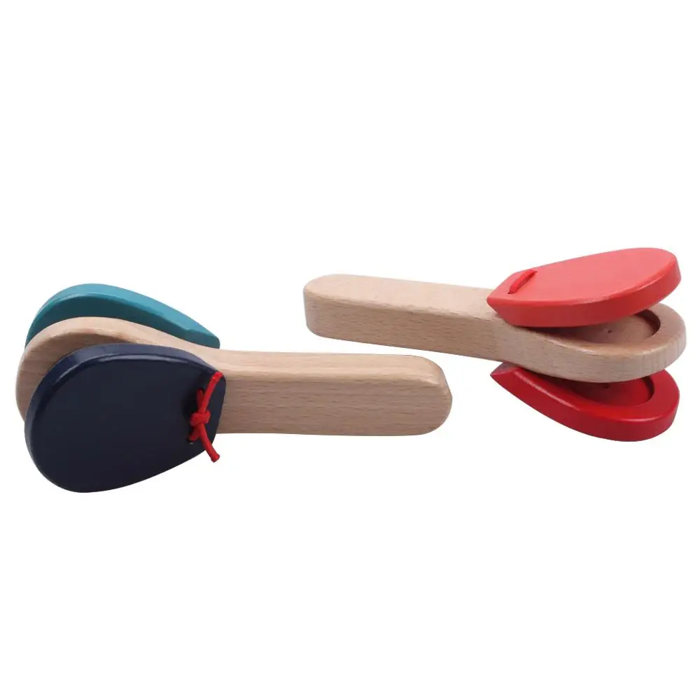 Wooden Castanet  Rhythm Musical Percussion Instrument Toy For Baby Kids Infants (7)