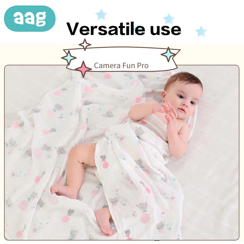 AAG хлопковое Марлевое детское банное полотенце, одеяло, Двухслойное одеяло для новорожденных, s, без флуоресцентных покрытий для детских колясок 25