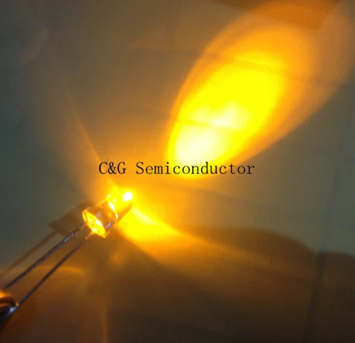 100pcs 3mm orange amber led diode ultra bright emitting diodes Wide Angle Light lamp ,White to orange