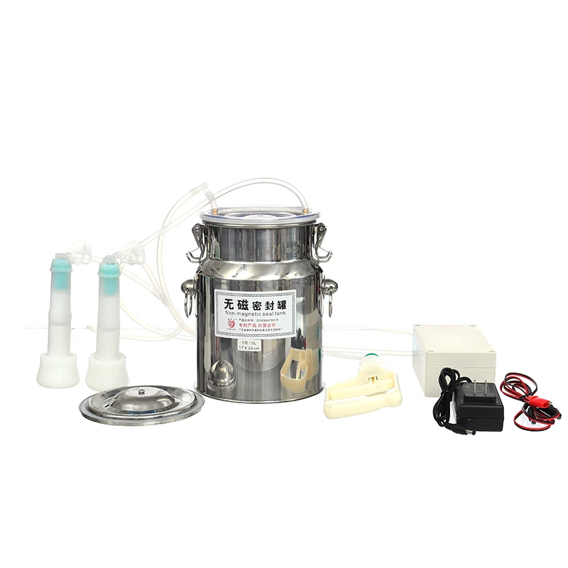Sheep 4L Stainless Steel Durable Cattle Sheep Portable Milking Machine with Vacuum Pump Pulsator Electric Milking Machine - Цвет: Sheep