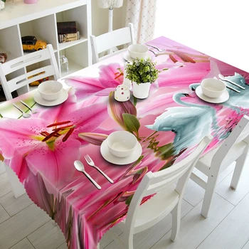 

Pink Tablecloth Waterproof European picnic Table Cloth Rectangular wedding Round Table Cover Flower Pillowcase