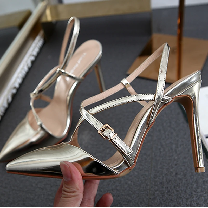 New Brand Ankle Strap Cut outs Style font b Women b font Pumps Thin High Heel