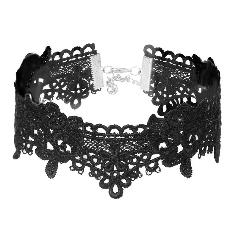 Fashion Boho Black Velvet Lace Tattoo Choker Necklace For