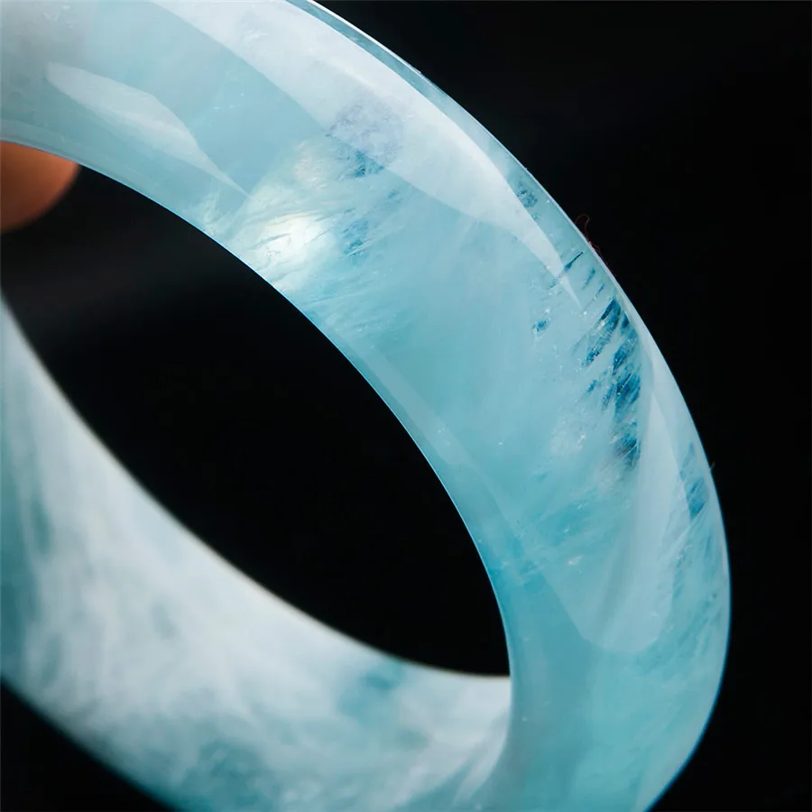 Из натуральной голубой драгоценный камень кристалл Для женщин очаровательные модные браслеты для запястий внутренняя Диаметр 53 мм