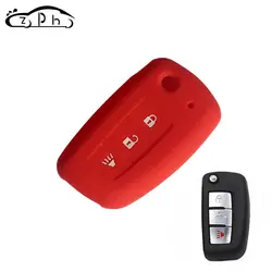 Мягкий силиконовый для ключа автомобиля чехол FOB 3 кнопки для Nissan Qashqai X-trail Флип дистанционного складной Автомобильный ключ Бесплатная
