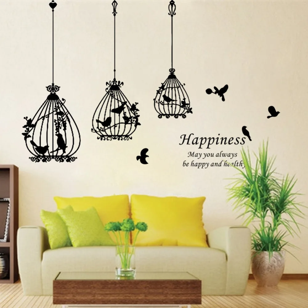 Living Room Decals happiness bird cage removable wall sticker living room decals Living Room Decals happiness bird cage removable wall sticker living room decals