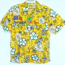 Мужская хлопковая Повседневная рубашка золотой кокосовый 1878 пляжные рубашки гавайская рубашка 2XL 3XL