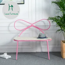 Луи модное кресло розовый двойной бант украшение железного искусства мебельный гвоздь назад Досуг Современная Красота Макияж