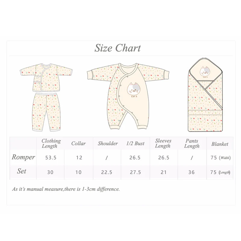 Ceny Nowość kot noworodki zestaw ubrań bawełniany nadruk kreskówkowy ubranka dla niemowląt miękkie noworodki odzież niemowlęca zestaw dziecięcy prezent