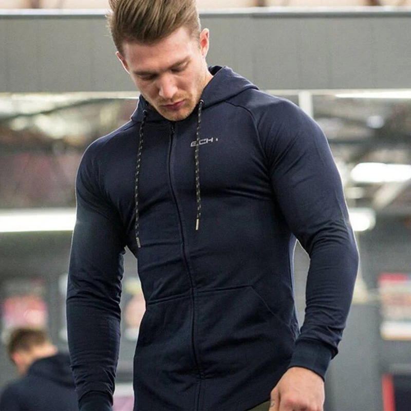 men gyms Fitnes Hoodies Casual Jacket-9