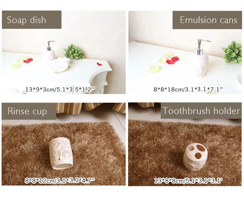 Керамические аксессуары для ванной комнаты 4 набора эмульсионная бутылка мыла в