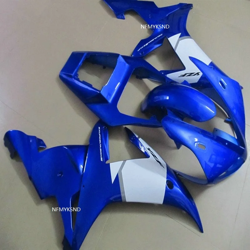 Синий белый подходит для YAMAHA 2002 2003 YZF-R1 YZFR1 02 03 YZFR1000 ABS синий на заказ Обтекатели мотоциклов(литье под давлением