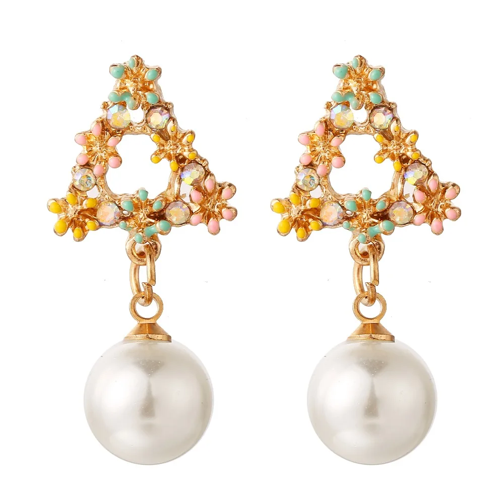 

Fashion Pearl Bohemian Stud Earrings for Women Fashion Flower Jewelry Boho Multicolored Earring Vintage Brincos jewellery new