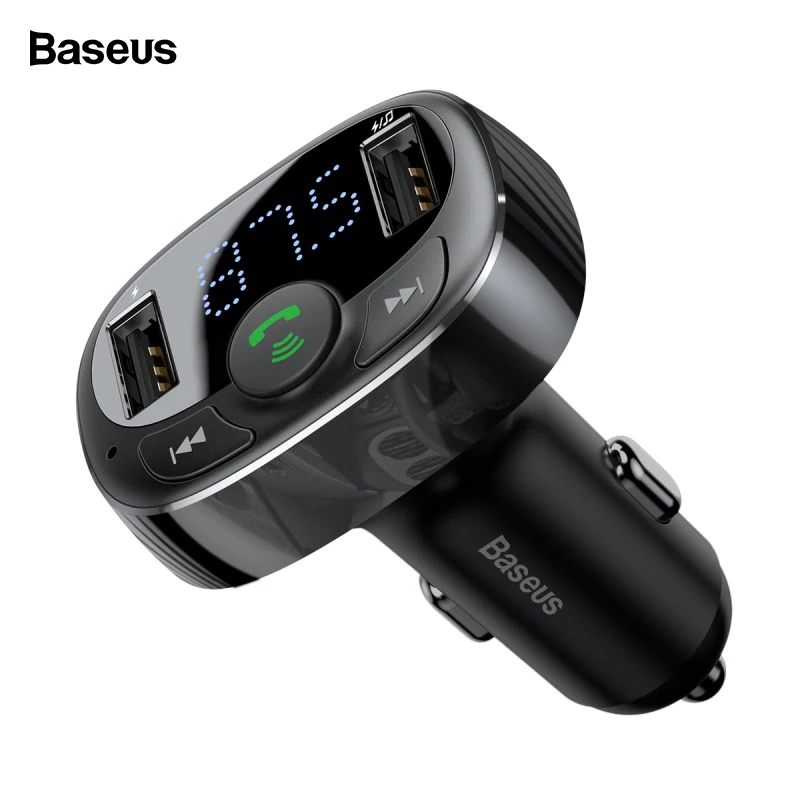 Baseus 3.4A المزدوج USB شاحن سيارة كيت يدوي FM الارسال Aux المغير الصوت MP3 لاعب بلوتوث سيارة شاحن يو اس بي شحن