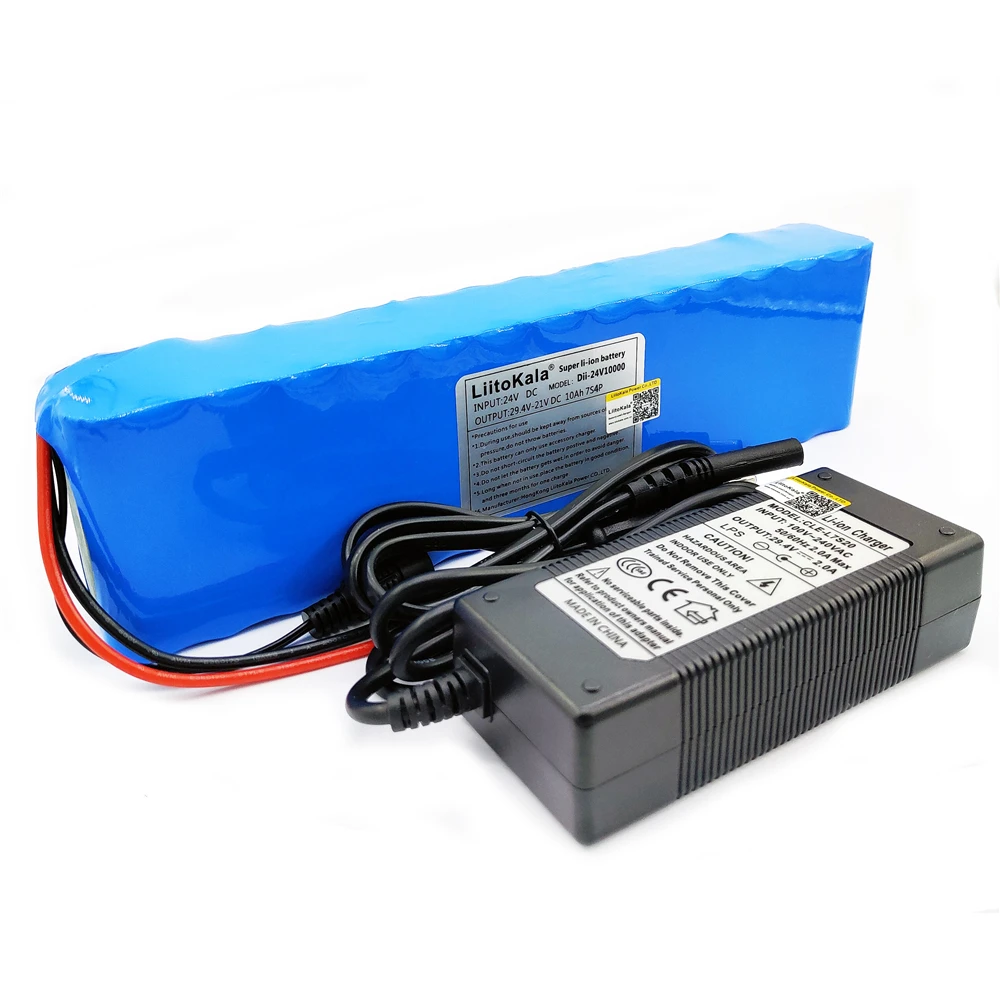 Liitokala DC 24V 10ah 7S4P батареи 15A BMS 250W 29,4 V 10000 mAh батарея для моторного стула набор электрическая мощность+ 29,4 V 2A зарядное устройство