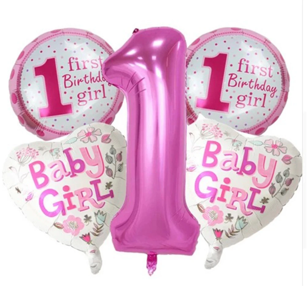 

1 Year Birthday Decor Foil Number Balloon First Baby Ballons Helium Decor 1st Birthday Party Decor Kids Adult Girl Baloon sets
