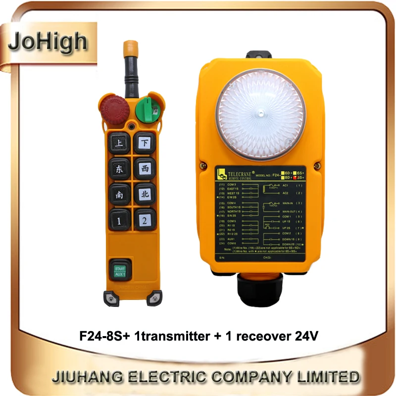 

JoHigh F24-8S+ Upgraded version Crane Remote Industrial RadioRemote Control For Crane Hoist 1 transmitter + 1 receiver