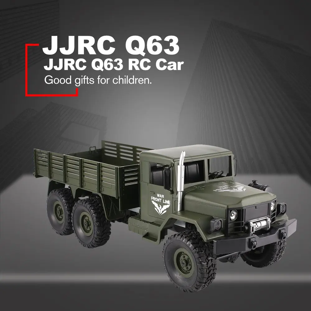 

JJRC Q62/63 1/16 RC Truck 2.4G 4WD Long Battery Life Off-Road Military Trunks Crawler Remote Control Car Kids Toys Chritmas Gift