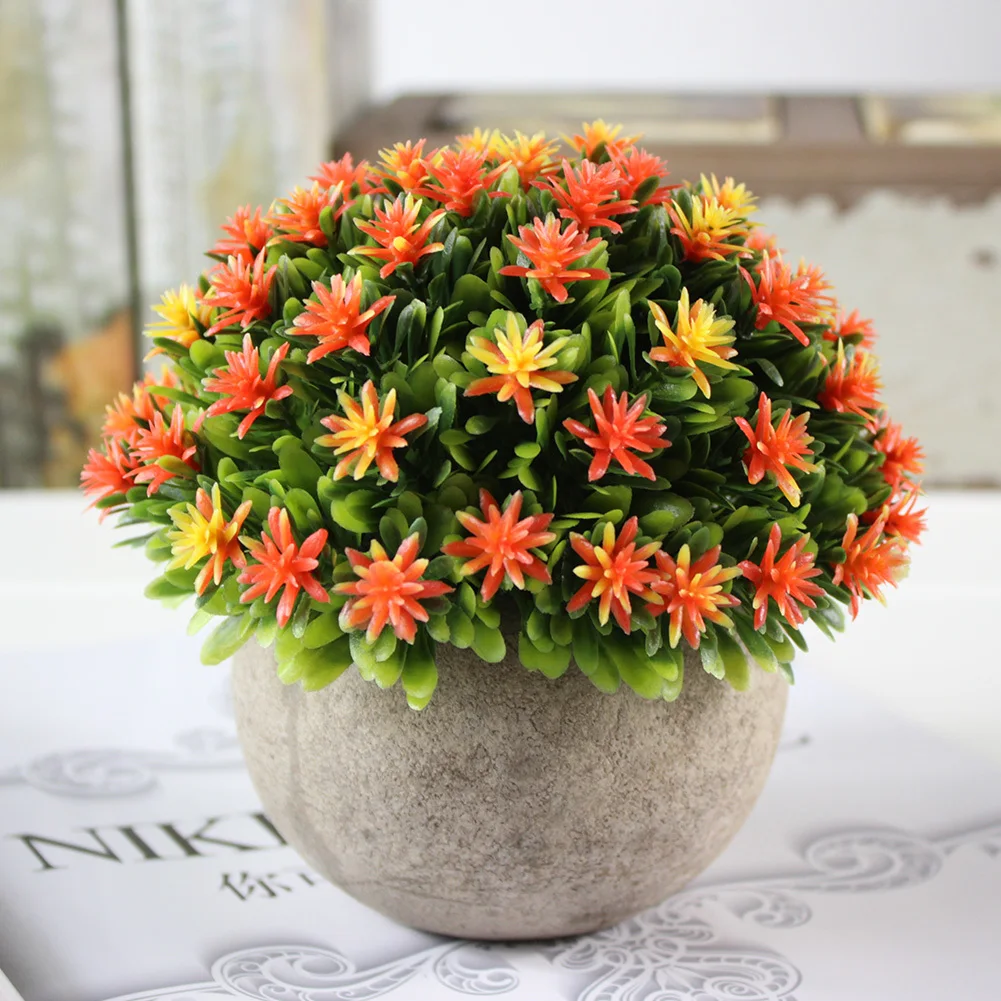 Artificial Flowers Vase Set Plastic Plant Bonsai Fake Flower In Pot Wedding Home Garden Office Balcony Background Decoration Artificial Flowers Vase Set Plastic Plant Bonsai Fake Flower In Pot Wedding Home Garden Office Balcony Background Decoration