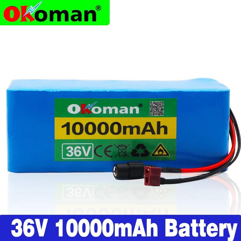 Okoman 36V 10S4P 10Ah 500W высокая мощность и емкость 42V 18650 литиевая аккумуляторная батарея