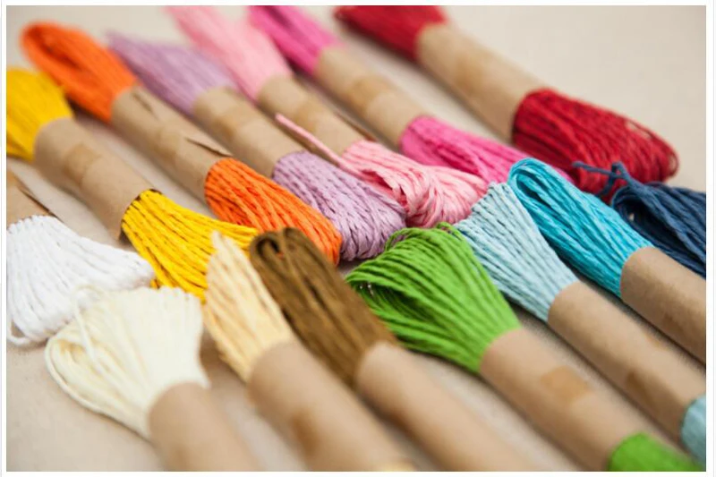 Buy 12pcs/lot 10M 12Colors DIY Raffia Paper Rope Pure