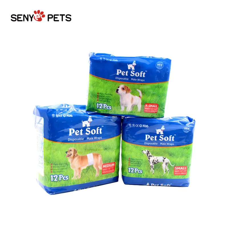 

SENYEPETS Male Pet Simple and Convenient Disposable Wrap Dog Diapers 12count DD002