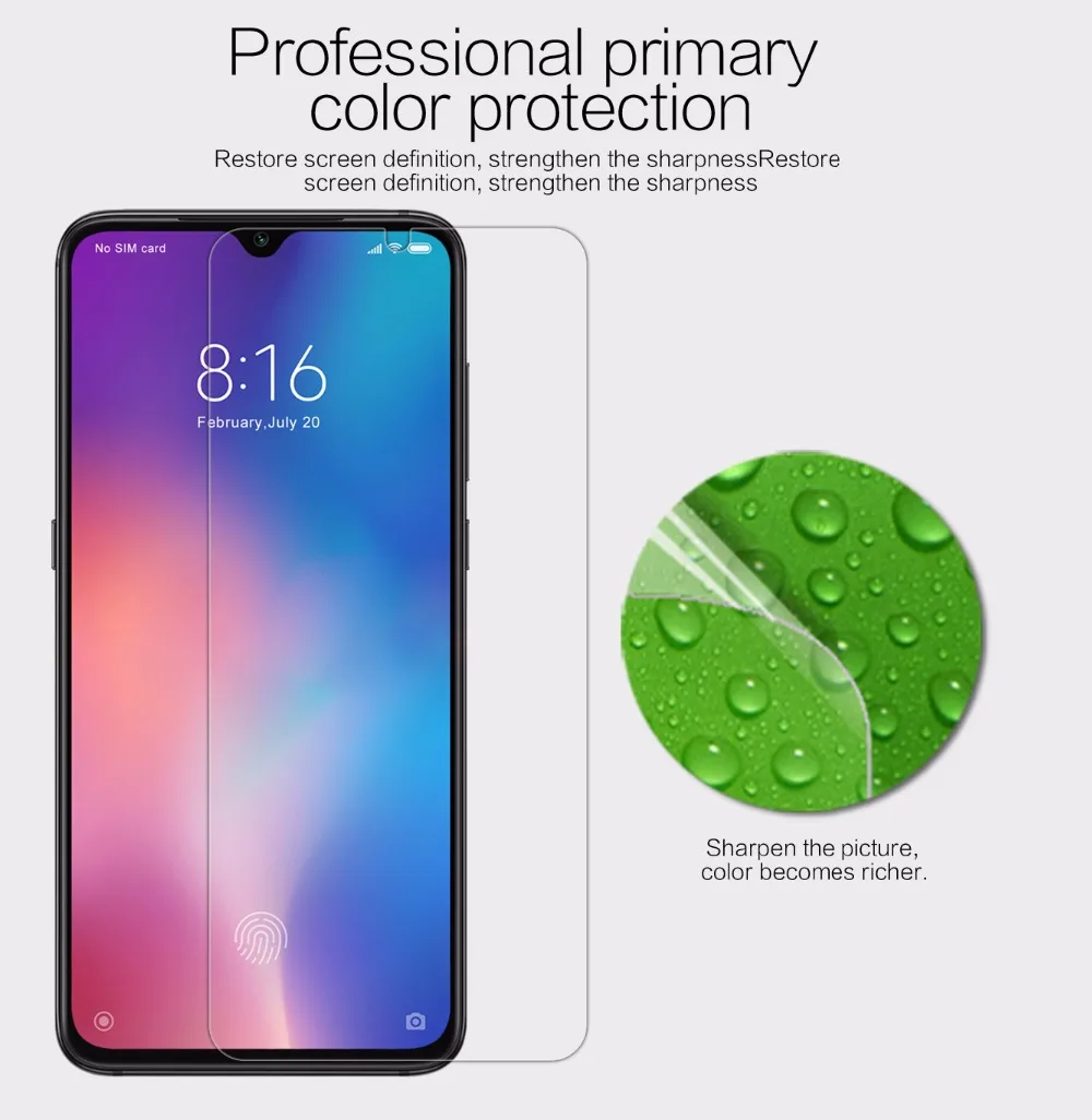 2 шт./партия NILLKIN Защитная пленка для Xiaomi mi 9 супер прозрачная HD Глянцевая Защитная пленка для Xiaomi mi 9 mi 9