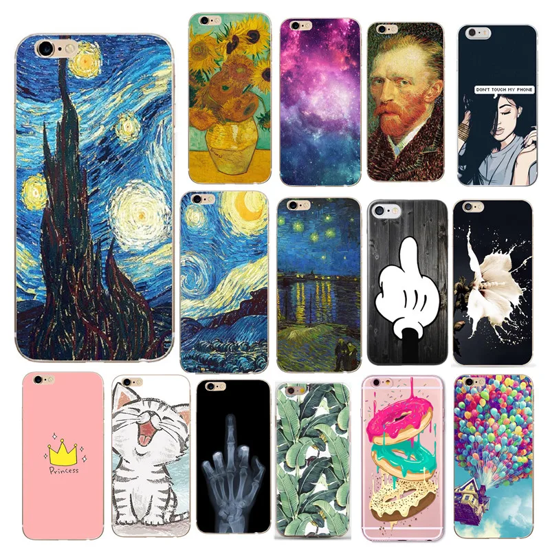 

Van Gogh Case For Iphone XS X 5 5S SE Case Cover Silicone TPU Cases For Iphone 8 7 Plus X 6 6S 7 8Plus Luxury Case Capa