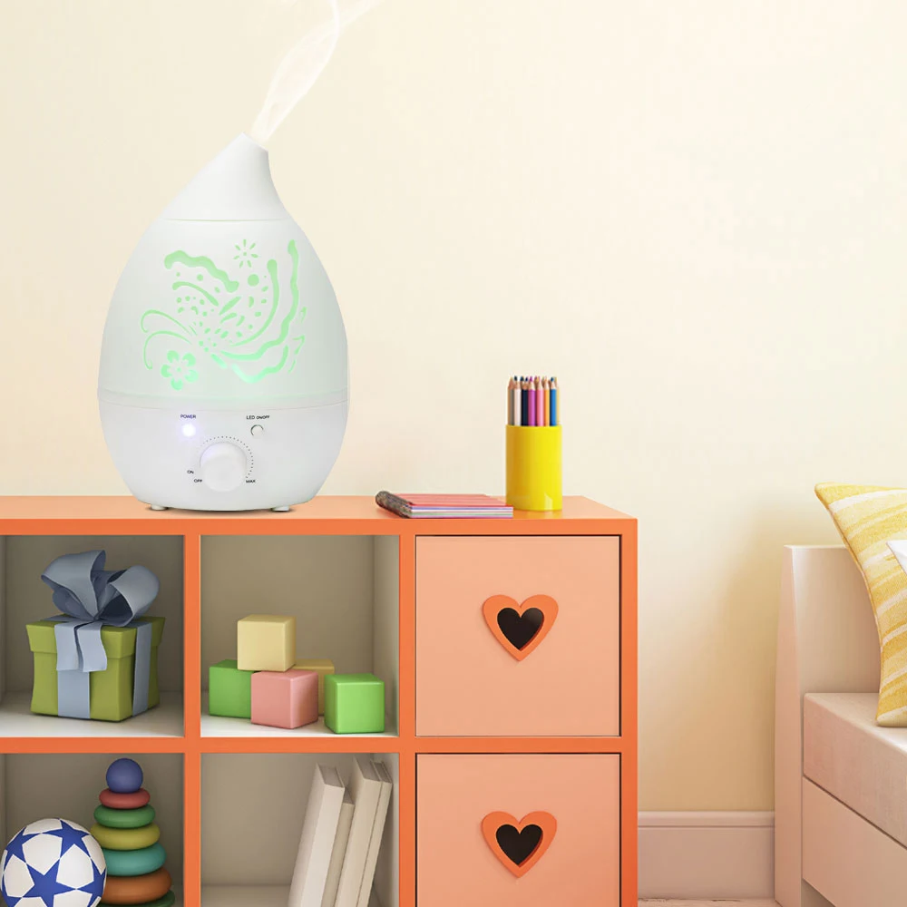 

1.5L Supersonic Wave Drop Style Night Light Humidifier Fragrance Diffuser 110V US plug Humidifier Air Purifier for home office